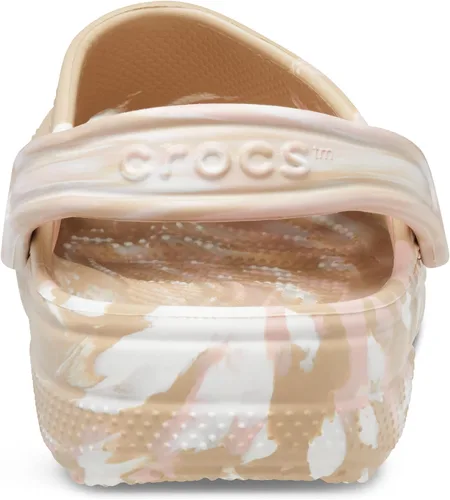Miniatura 6 de Crocs - Zueco clásico unisex teñido con efecto mármol, Chai/rosa, talla 12 de EE. UU. para hombre