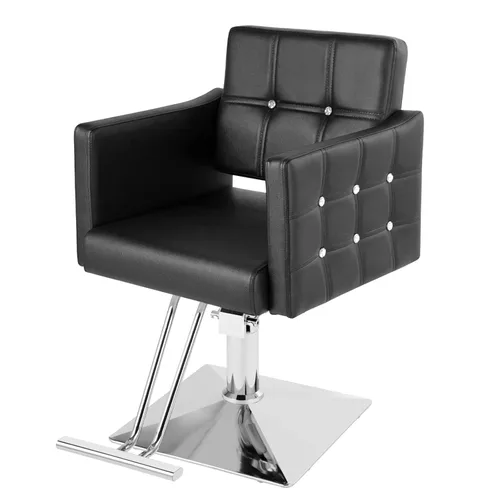 Miniatura 9 de Silla de salón rosa para estilista, silla de peluquería hidráulica ajustable en altura giratoria de 360 grados, sillón de peluquería para mujer