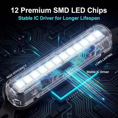 Miniatura 4 de ANKIA - Luz universal de 12 LED para matrícula, lámpara de marcha atrás, luces traseras para automóvil, remolque, UTV, ATV, camión, RV, barco