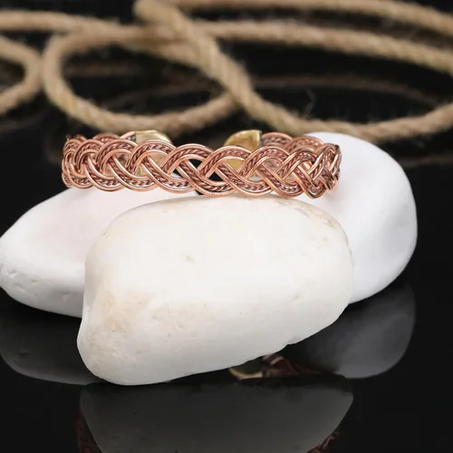 Miniatura 21 de Handmade Elegant Copper Bracelet for Women - Pure Copper Bracelet for Pain Relief and Stress Relief - Adjustable Entwisted Copper Bracelet to Fit