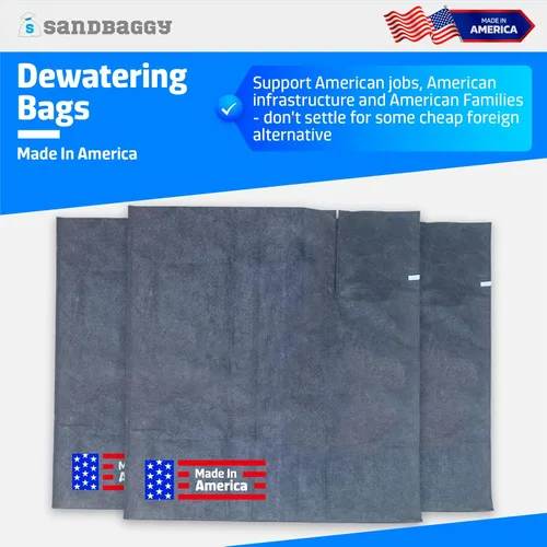 Miniatura 6 de Sandbaggy Bolsas de deshidratación – fabricadas en Estados Unidos – Filtros sedimentos, limo, aceite, lodos – Uso para sitios de construcción