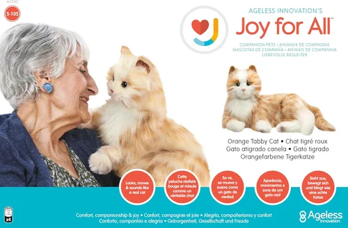 Miniatura 3 de JOY FOR ALL Mascota de compañía para personas mayores – Gato animatrónico realista – Piel suave al tacto realista y ronroneo – Animal de peluche