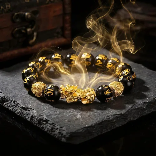Miniatura 3 de Black Obsidian Pixiu Good Luck Bracelet, Money Bracelet for Prosperity, Protection Bracelet, Lucky Bracelet for Women and Men