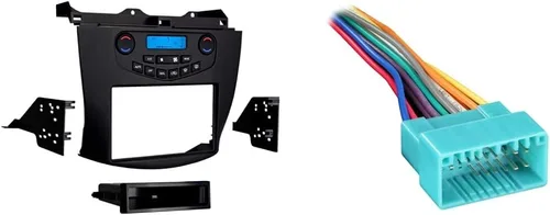 Metra 99-7803G Kit de instalación DIN simple/doble con pantalla para vehículos Honda Accord 2003-07 seleccionados (gris) y arnés de cableado 70-1721