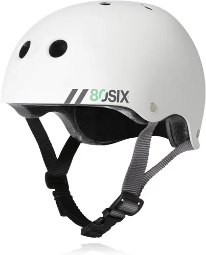 Miniatura 9 de Casco Multideporte Triple Certificado 80Six - Ideal para Bicicleta, Monopatín, Patineta, Patines en Línea y Patinaje en Línea Blanco mate