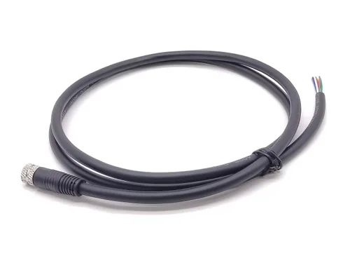 Miniatura 3 de Elecbee M8 Conector hembra recto cable de un solo extremo longitud de 3.3 ft (código 3 pines)