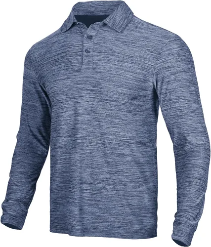Miniatura 17 de NAVISKIN Camisas polo para hombre, de secado rápido, UPF 50, manga larga y corta, que absorben la humedad