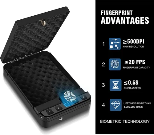 Miniatura 3 de LANGGER V Caja fuerte para armas de fuego, caja de bloqueo de armas de fuego de acceso rápido, caja de seguridad para armas de fuego, funda