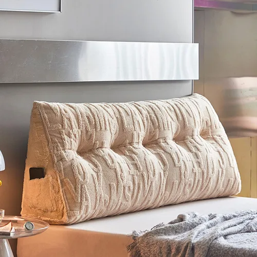 Almohada triangular para cabecero grande para cama de lectura, respaldo de cuña para cabecero, cojín de apoyo para sofá cama con funda extraíble,