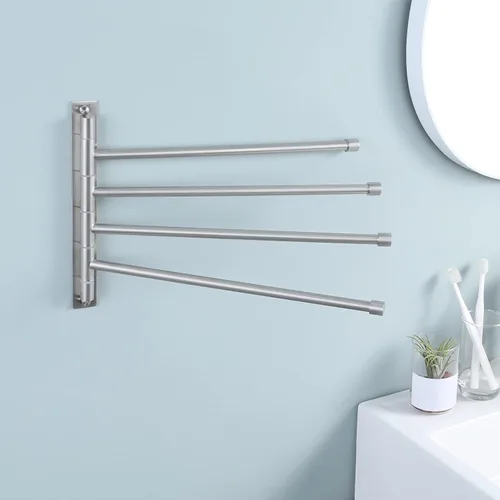 Miniatura 2 de Toallero KES A2102C con 4 barras y soporte de pared, de acero inoxidable, Marrón, SYNCHKG056472 acabado cepillado
