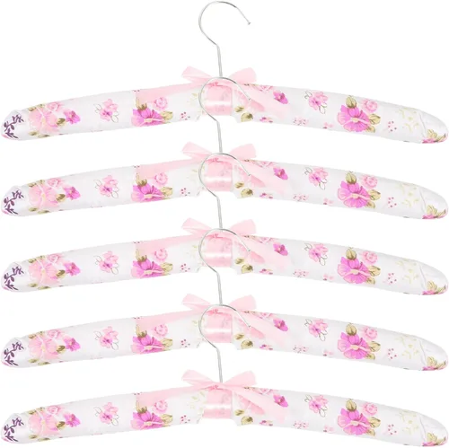 VILLCASE Perchas acolchadas de satén, perchas acolchadas antideslizantes, perchas de tela de espuma para colgar vestidos, suéteres, blusas, vestidos