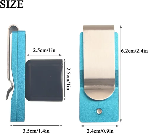 Miniatura 2 de LAKE OF FIRE Soporte para Tiza de Billar, Soporte para Tiza de Taco de Billar con Clip Magnético para Cinturón, Accesorios para Billar y Snooker Azul