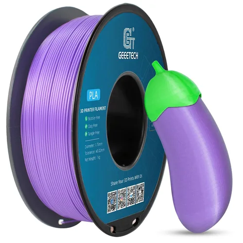 Miniatura 42 de GEEETECH Filamento PLA de color dorado sedoso de 0.069 libras, filamento de seda brillante para impresora 3D, carrete de 2.2 libras, precisión