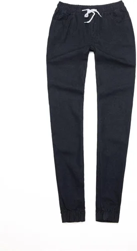Miniatura 3 de SSDXY Pantalones deportivos de mezclilla para mujer con cordón talle medio desgastados ajustados ajustados ajustados ajustados estilo casual
