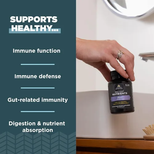 Miniatura 2 de Suplemento de probióticos y zinc de Ancient Nutrition, apoya el sistema inmunológico saludable y la salud intestinal, fabricado sin OMG, suplemento
