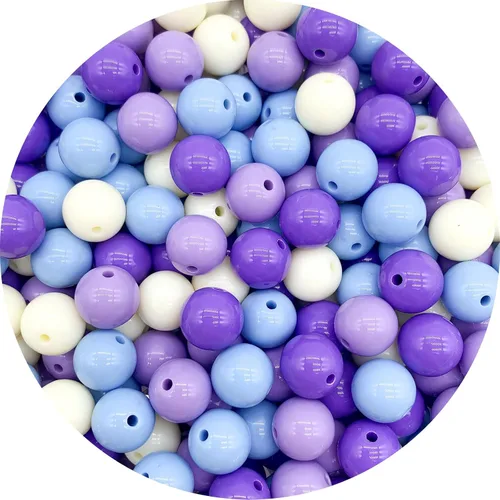 Miniatura 75 de BONNY BOXX 2000 piezas 4 mm cuentas redondas de acrílico de zafiro suave, bolas de plástico de chicle de burbujas, cuentas gruesas de bolas