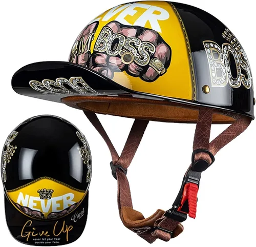 Miniatura 9 de Casco de béisbol de motocicleta, aprobado por DOT, casco de motocicleta para hombre, casco de motocicleta alemán, unisex, para ciclomotor, scooter, 3