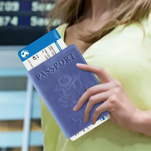 Miniatura 3 de Ciana porta pasaporte de piel sintética y tarjeta de vacunas Porta pasaporte con tarjeta de vacunas PúrpuraOmbre Force Ciana