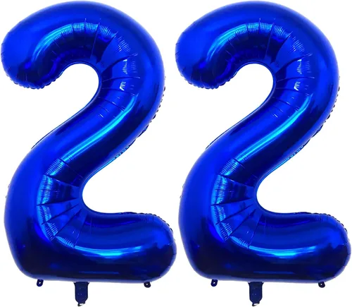 Miniatura 16 de Globos gigantes de 40 pulgadas, color azul marino, gigantes, gigantes, gigantes, enormes de aluminio de 12 o 21, globos digitales de número de Azul