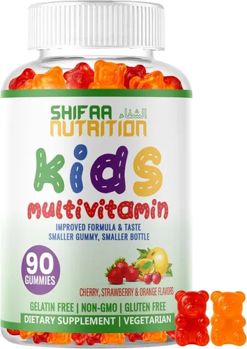 SHIFAA NUTRITION Gomitas Multivitamínicas Halal para Niños, Suministro de 45-90 Días, con Todas las Vitaminas Esenciales para Niños. Vitaminas para