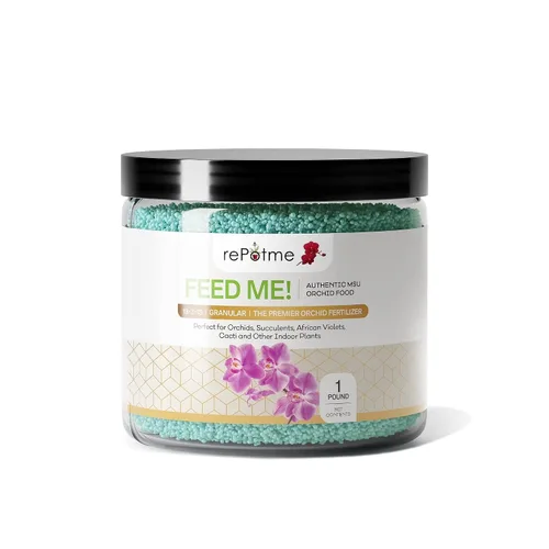 rePotme Fertilizante para Orquídeas - ¡Aliméntame! Fertilizante para Orquídeas MSU - Agua RO/Lluvia/Grifo - Frasco de 16 oz