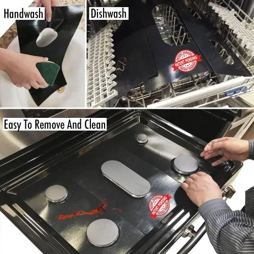 Miniatura 3 de Revestimientos protectores de estufa compatibles con estufas Whirlpool, cocinas de gas Whirlpool, personalizadas, revestimientos de fácil limpieza