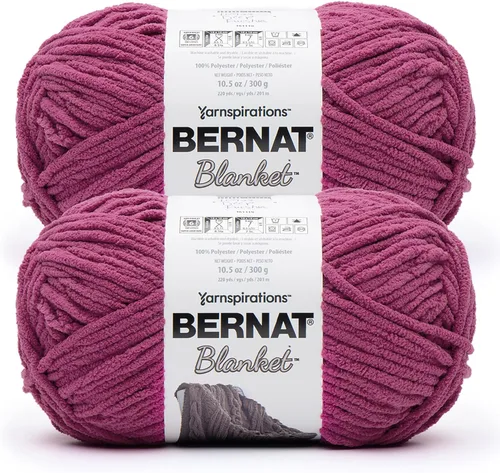 Miniatura 54 de Bernat - Estambre para mantas súper esponjoso acrílico, 2 paquetes de 300g/10.5 onzas, #6, chenilla gruesa de peso pesado para tejer y crochet
