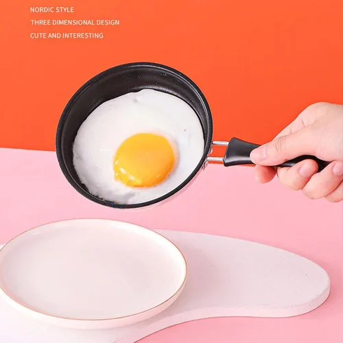 Miniatura 2 de VBESTLIFE Mini sartén, mini sartén de acero para huevos y tortillas con mango largo, sartén de 4.9 pulgadas, ahorro de energía para calentamiento