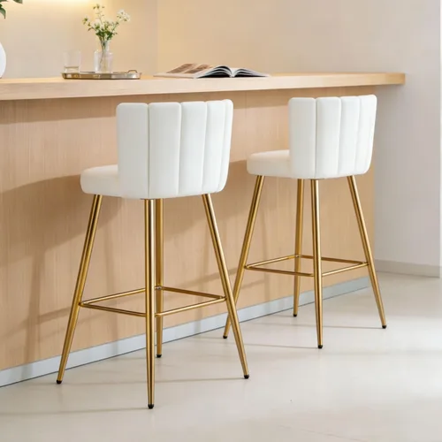 Miniatura 22 de Velvet - Taburetes de bar de 30 pulgadas de altura, juego de 2 taburetes de cocina modernos tapizados, taburetes de mostrador con patas de metal