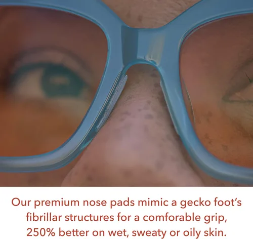 Miniatura 5 de Setex Paquete de agarre Gecko para gafas, empuñaduras de punta de patilla (2 pares negros + almohadillas gruesas antideslizantes para la nariz