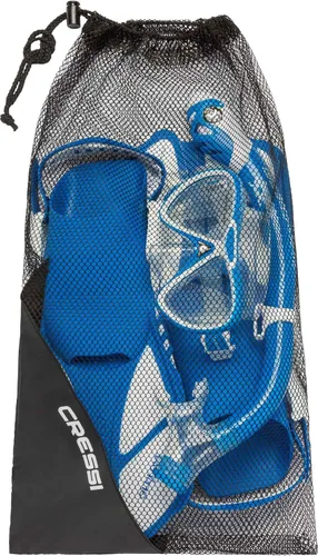 Miniatura 6 de Cressi Youth Snorkel Set for Kids Ages 3 to 8 - Short Adjustable Fins, Silicone Mask, Dry Snorkel - Mini Bonete Pro Dry Set