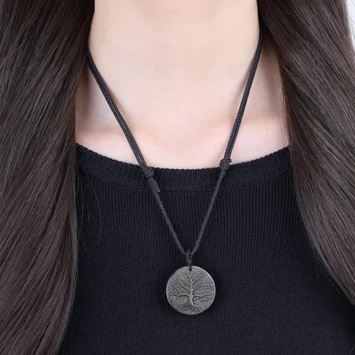 Miniatura 4 de COAI Collar de obsidiana de cristal curativo del árbol de la vida