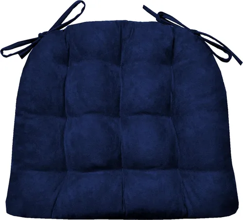 Miniatura 55 de Barnett Almohadilla para silla de comedor con lazos. Gamuza microfibra, microgamuza, reversible, relleno de espuma de látex, se puede lavar a Negro
