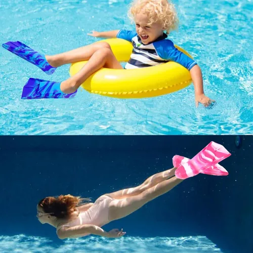 Miniatura 102 de Gugmoy Kids Swim Fins,Comfortable Silicone Flippers for Swimming and Diving,Size Suitable Beginners Kids Girls Boys Adults