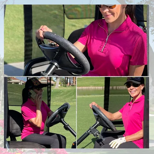 Miniatura 8 de Funda universal para volante de carrito de golf con diamantes de imitación de cristal brillante coloridos, se adapta a Club Car, Yamaha, EZGO, funda