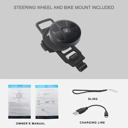 Miniatura 4 de Recoil - Control remoto inalámbrico con botón multimedia Bluetooth para volante, impermeable para coche, bicicleta, motocicleta, barco, deportes