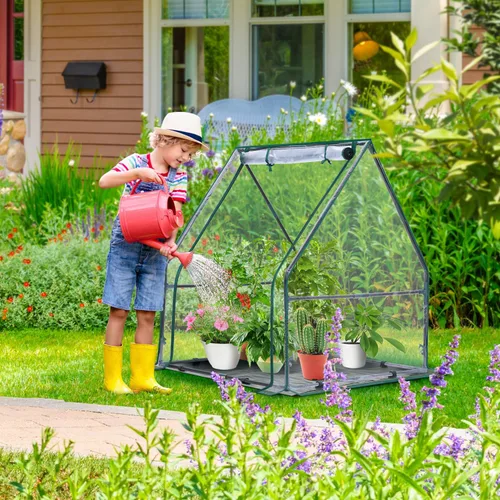 Miniatura 2 de Mini invernadero para interiores y exteriores: Ohuhu - Casa verde portátil de mesa con almohadilla impermeable para plantas pequeñas germinación
