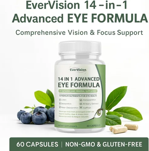 Miniatura 2 de Fórmula avanzada 14 en 1 para los ojos – Suplemento de vitaminas y minerales para los ojos con luteína, zeaxantina, zinc y extracto de arándano
