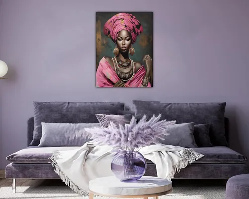 Miniatura 43 de Arte de pared afroamericano, decoración de rey y reina bailarín negro para sala de estar, arte de pareja de amor negro para dormitorio, lienzo