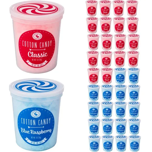 Miniatura 7 de Algodón de azúcar con sabor gourmet a frambuesa azul y vainilla rosa clásica (paquete de 12) – Idea única para vacaciones, cumpleaños, regalos