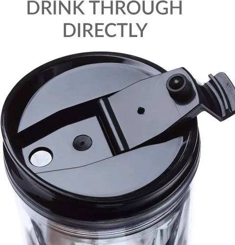 Miniatura 4 de Vaso para batido de cristal con cierre y bloqueo para bebidas frías y calientes Cupture, de 22 oz, Negro diamond