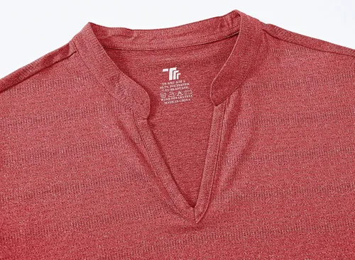 Miniatura 97 de Gopune Polo de golf con cuello en V para mujer, sin cuello, manga corta, ligera, de secado rápido, camisetas de tenis para correr