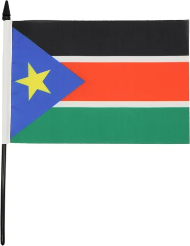 Miniatura 262 de AZ FLAG Sierra Leone Bandera de mesa 5'' x 8'' - Bandera de escritorio de Sierra Leona 21 x 14 cm - Bastón y base de plástico negro