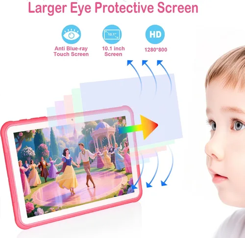 Miniatura 6 de Trayoo Tableta para niños, tableta de 10.1 pulgadas para niños con funda incluida, almacenamiento 64G, cámara dual, WiFi, aplicaciones educativas