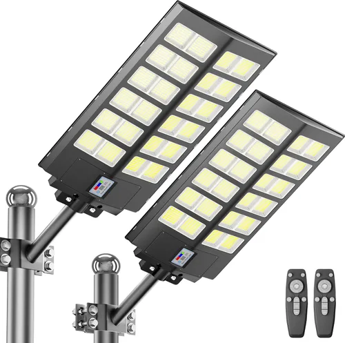 Miniatura 10 de Luz solar de calle, 8000 W, 7000 K, 480000 lúmenes, 1152 luces LED solares de estacionamiento del anochecer al amanecer, luces solares al aire