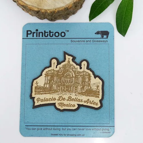 Miniatura 3 de Printtoo Palacio De Bellas Artes - Imán de madera grabado para nevera