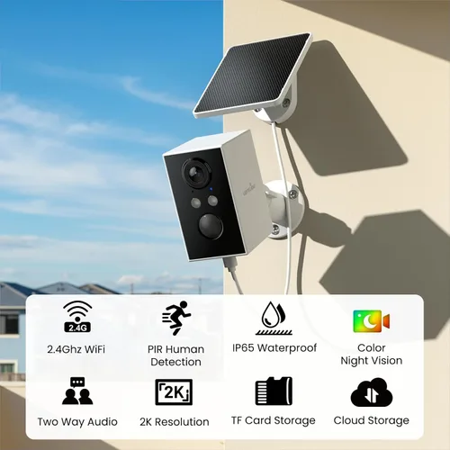 Miniatura 2 de wansview Cámaras de seguridad inalámbricas para exteriores, 2K WiFi 6, cámara solar inalámbrica para exteriores para seguridad en el hogar