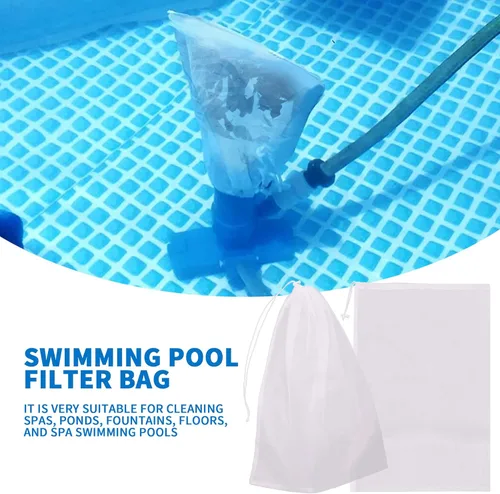 Miniatura 5 de Paquete de 6 bolsas de filtro de malla fina de 24 x 16 pulgadas para aspiradores de hojas, bolsa de repuesto de red para aspiradora de piscina