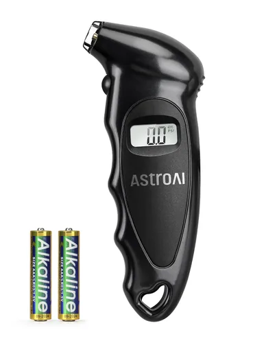 AstroAI Medidor digital de presión de neumáticos de 200 PSI, medidor de neumáticos industrial calibrado a ANSI B40.7 grado 2A (± 0.5%), baterías