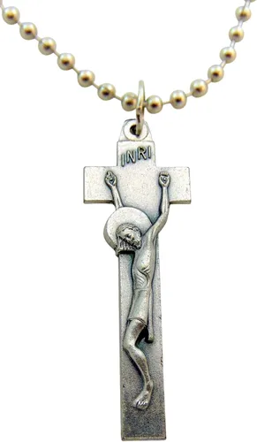 Miniatura 5 de Religious Gifts Adorno de espejo retrovisor automático de Jesucristo Católico en Crucifijo Flor de Lis Cruz Protección de Viaje